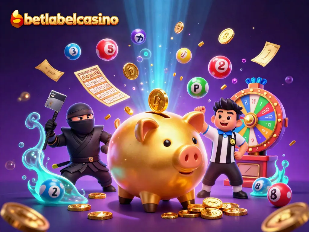 Experience exciting wins and vibrant gameplay at betlabelcasino with a digital casino illustration.
